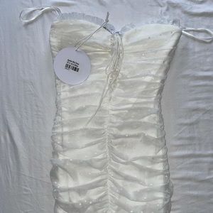 White sheer polka dot bodycon